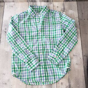 Crewcuts Button Down Shirt Blue/White/Green Check - Size 10